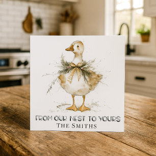 Rustic Christmas Goose Duck Card