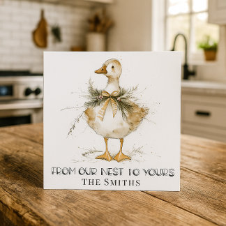 Rustic Christmas Goose Duck Card