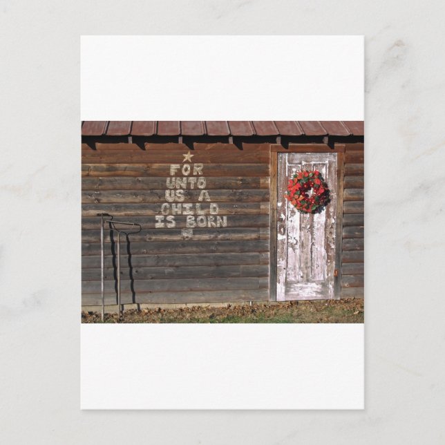 Rustic Christmas Graffiti Holiday Postcard (Front)