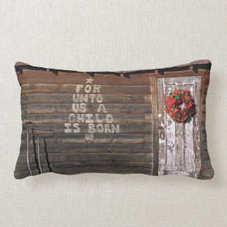 Rustic Christmas Graffiti Lumbar Cushion