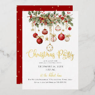 Rustic Christmas Hanging Holiday Party  Foil In