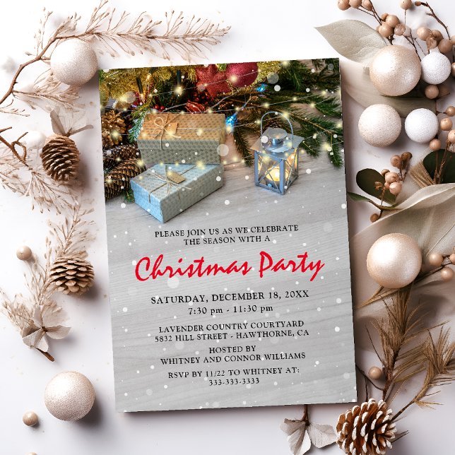 Rustic Christmas Holiday Party Invitation (Creator Uploaded)