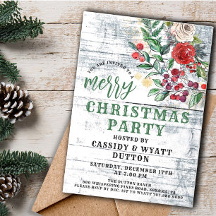 Rustic Christmas Holiday Party Invitation