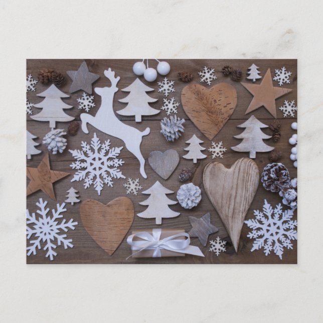 Rustic Christmas Holiday Postcard (Front)