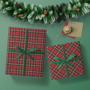 christmas trees burgundy holiday wrapping paper, Zazzle