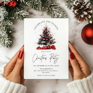 Rustic Christmas Holiday Tree Invitation