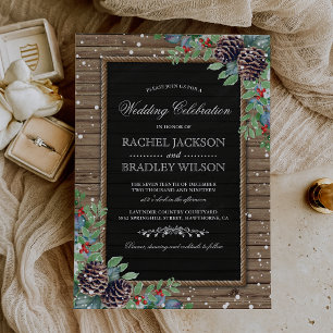 Rustic Christmas Invites   Winter Wedding