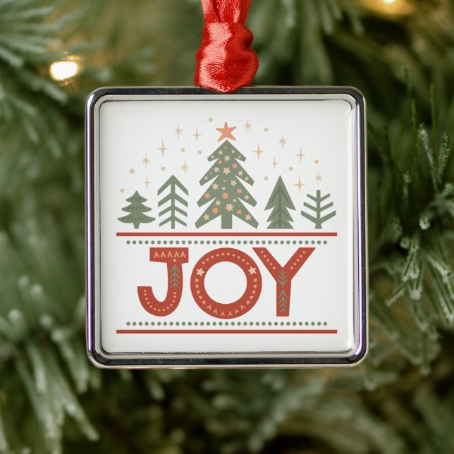 Rustic Christmas Joy Metal Tree Decoration (Tree)