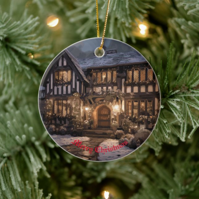 Rustic Christmas Magic Ceramic Tree Decoration (Tree)