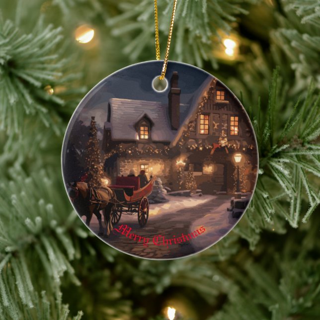 Rustic Christmas Magic Ceramic Tree Decoration (Tree)