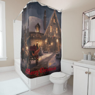 Rustic Christmas Magic Shower Curtain
