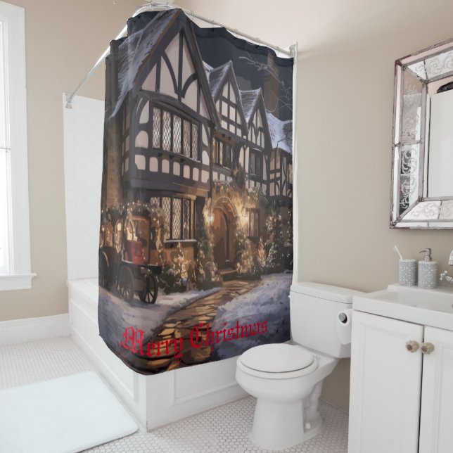Rustic Christmas Magic Shower Curtain (In Situ)