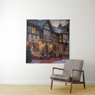 Rustic Christmas Magic Tapestry