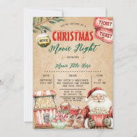 Rustic Christmas Movie Night Popcorn Santa Party
