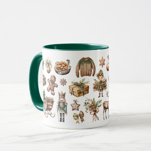 Rustic Christmas Mug (Front Left)