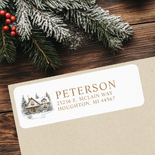 Rustic Christmas New Home Return Address