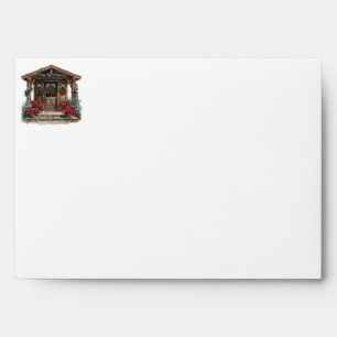 Rustic Christmas New Home Return Address Envelope