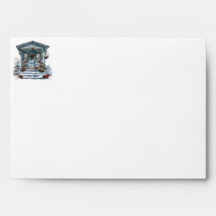 Rustic Christmas New Home Return Address Envelope