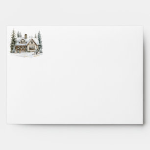 Rustic Christmas New Home Return Address Envelope