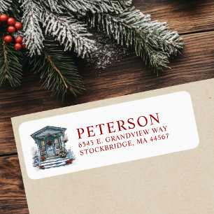 Rustic Christmas New Home Return Address Labels