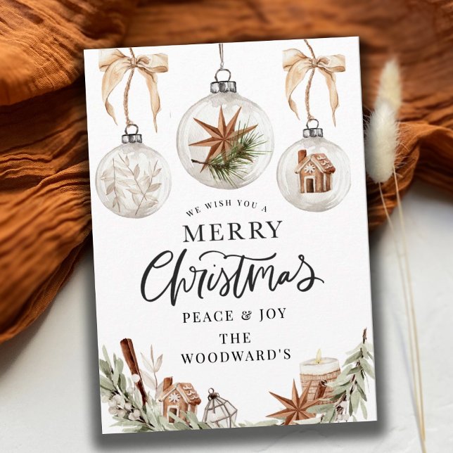Rustic Christmas Ornaments  Holiday Card (Creator Uploaded)