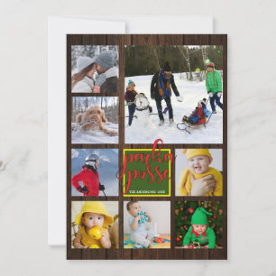 Rustic Christmas 🎄 Parka Posse Barn Wood Card