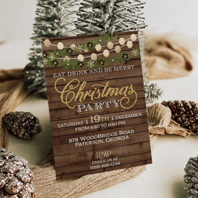 Rustic Christmas Party Invitation (Creator Uploaded)