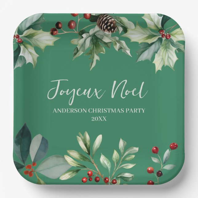 Rustic Christmas Party Plate (Front)