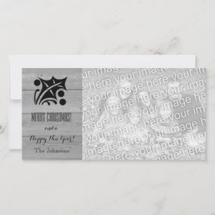 Rustic Christmas photo cards with custom picture