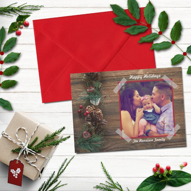 Rustic Christmas Photo Holiday Card (Creator Uploaded)