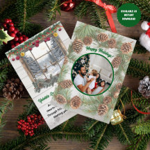 Rustic Christmas Photo Yuletide Greeting