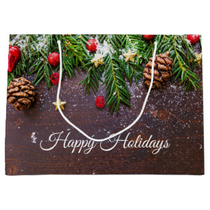 Rustic Christmas Pine Gift Bag