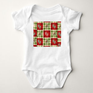 Rustic Christmas Plaid Baby Outfit – Farmhouse Bodysuit