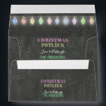 Rustic Christmas Potluck Chalkboard String Lights Envelope<br><div class="desc">Rustic Christmas Potluck Chalkboard String Lights. A colourful and joyful design to invite your friend to celebrate the season! Use Customise tool to add your info,  make changes. For matching items,  please,  visit my Christmas Potluck Collection.</div>