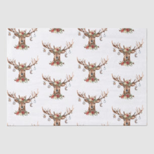 Rustic Christmas Reindeer Antler Ornaments Tissue Paper