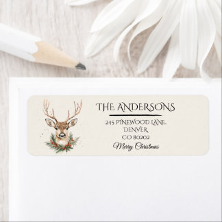 Rustic Christmas Return Address Label | Stickers