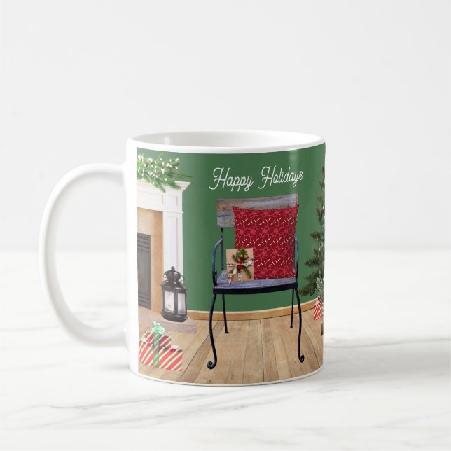 Rustic Christmas Scene Mug (Left)
