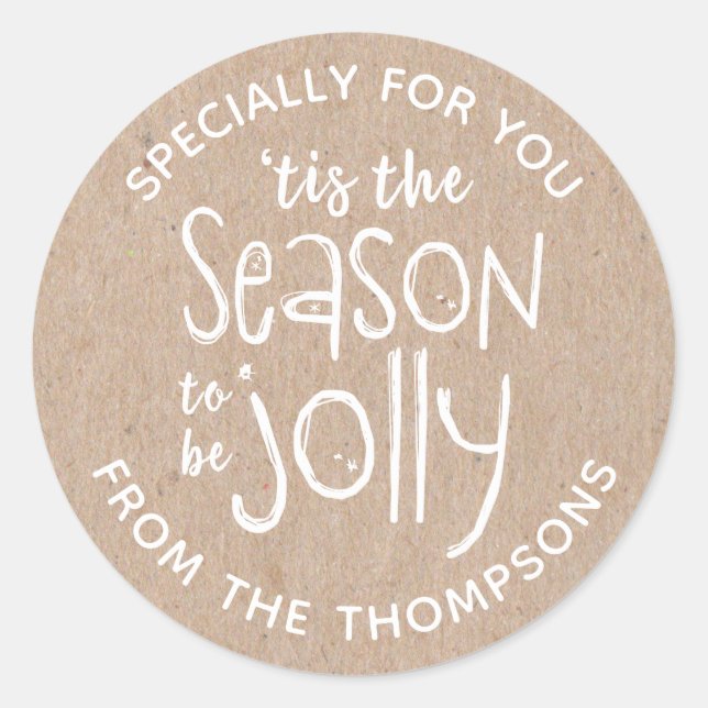 Rustic Christmas Sticker (Front)