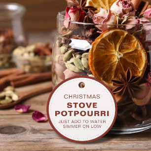 Rustic Christmas Stove Potpourri Favour Tags