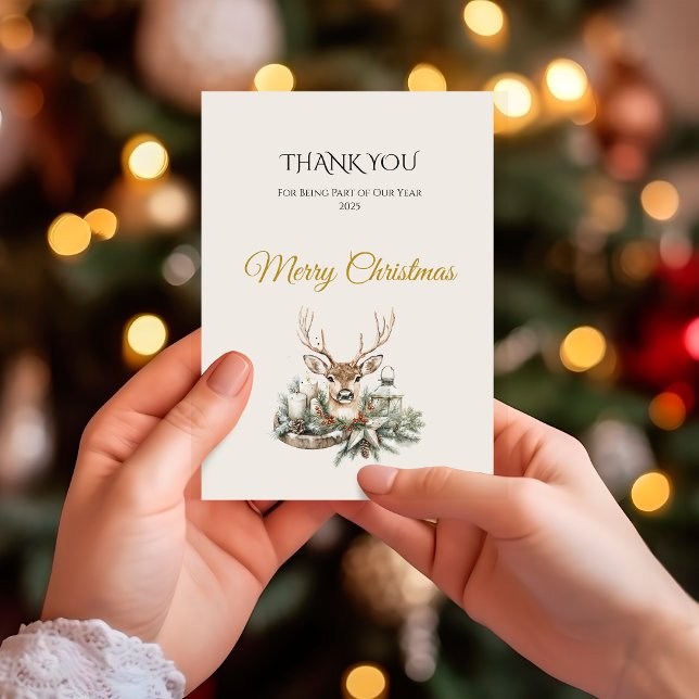 Rustic Christmas Thank You Card | Elegant Card  (Creator Uploaded)