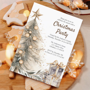 Rustic Christmas Tree Holiday Party Invitation