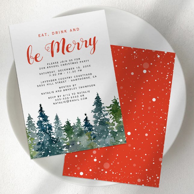Rustic Christmas Tree Holiday Party Invitation (Creator Uploaded)