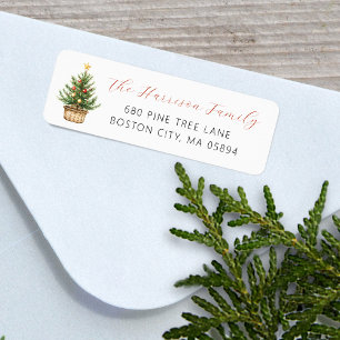 Rustic Christmas Tree In Basket Address