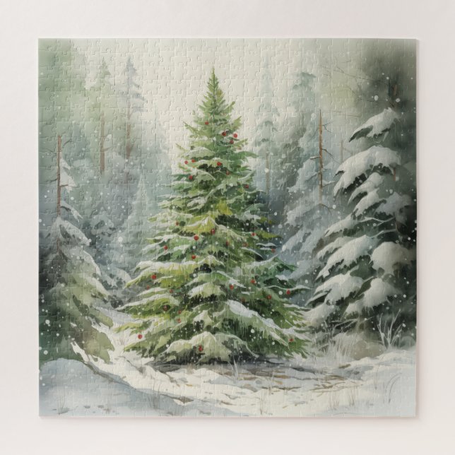 Rustic Christmas Tree Jigsaw Puzzle (Vertical)