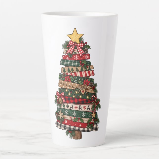 Rustic Christmas Tree  Latte Mug (Front)