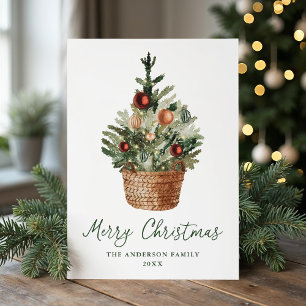 Rustic Christmas Tree Ornaments Non-Photo Holiday Card