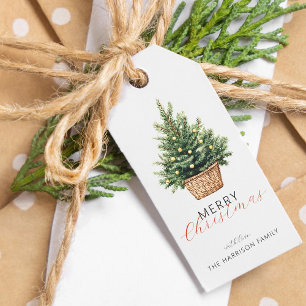 Rustic Christmas Tree Personalised Gift Tags