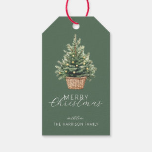 Rustic Christmas Tree Personalised Photo Gift Tags