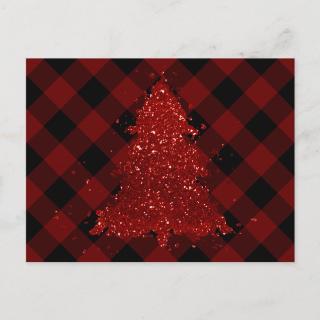 Rustic Christmas Tree | Red Buffalo Plaid Holiday (Front)