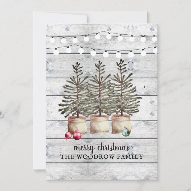Rustic Christmas Trees Cards (Front)